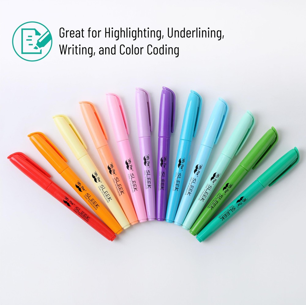 Mr. Pen- Highlighters, 12 Pack, Assorted Colors, Chisel Tip, 12 Bright