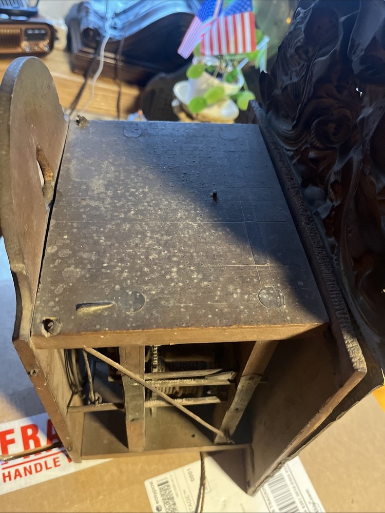 Antique German Black Forest Shield Clock-parts/restore