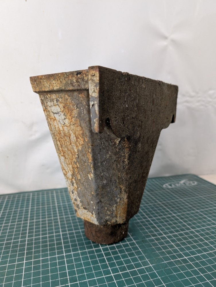Vintage Cast Iron Gutter Rain Water Hopper / Planter Angular