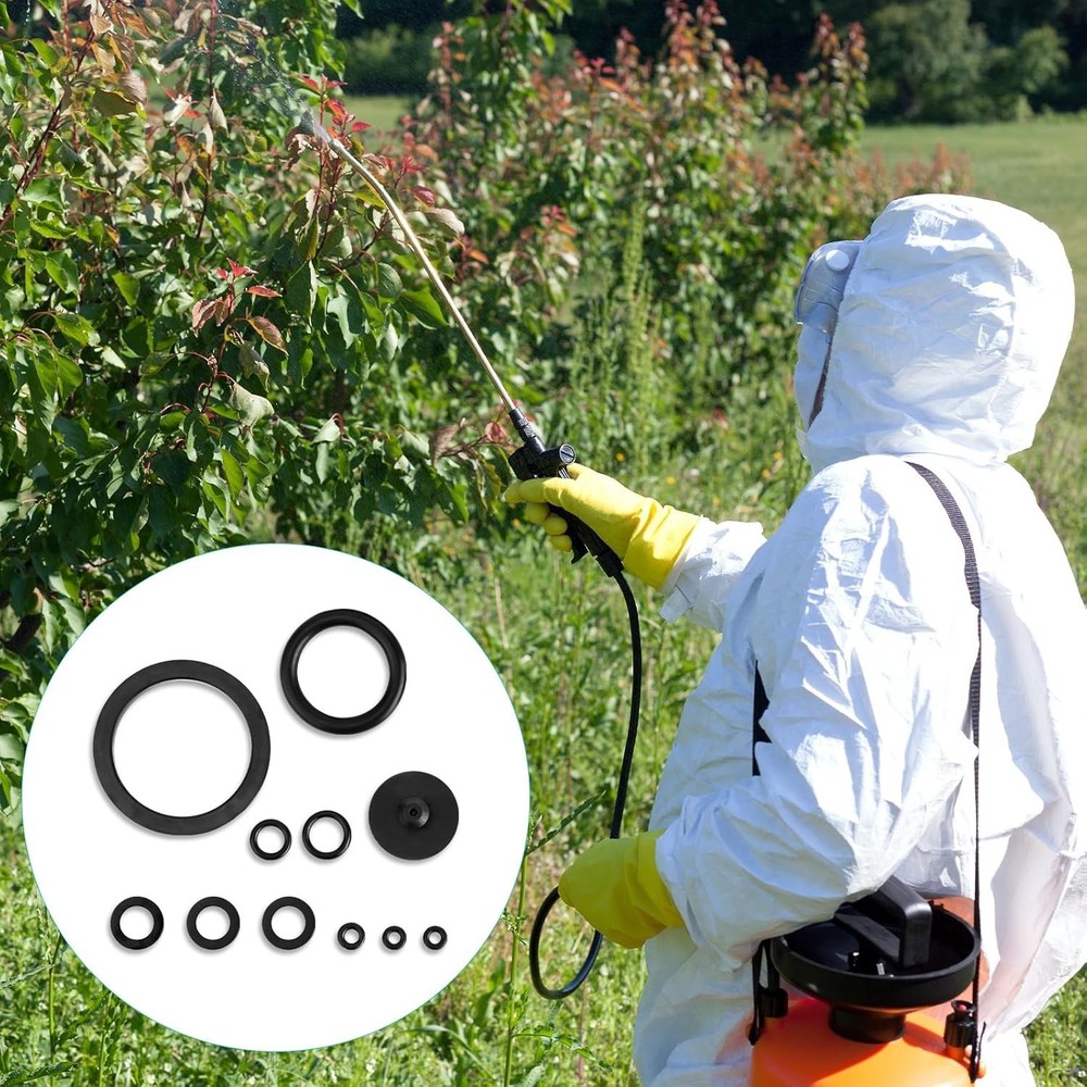 Complete Garden Sprayer Seal Ring Set - 11 Rubber Gaskets for Efficient Spraying
