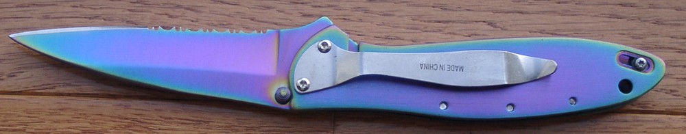 Spring Assisted Pocket Knife 030 Rainbow