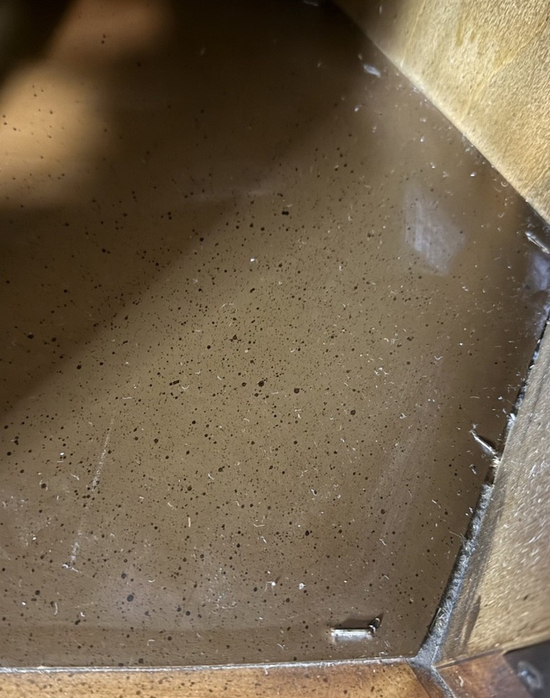 Vintage Solid Wood Hexagon End Table / Side Table With Storage And Brass Handles