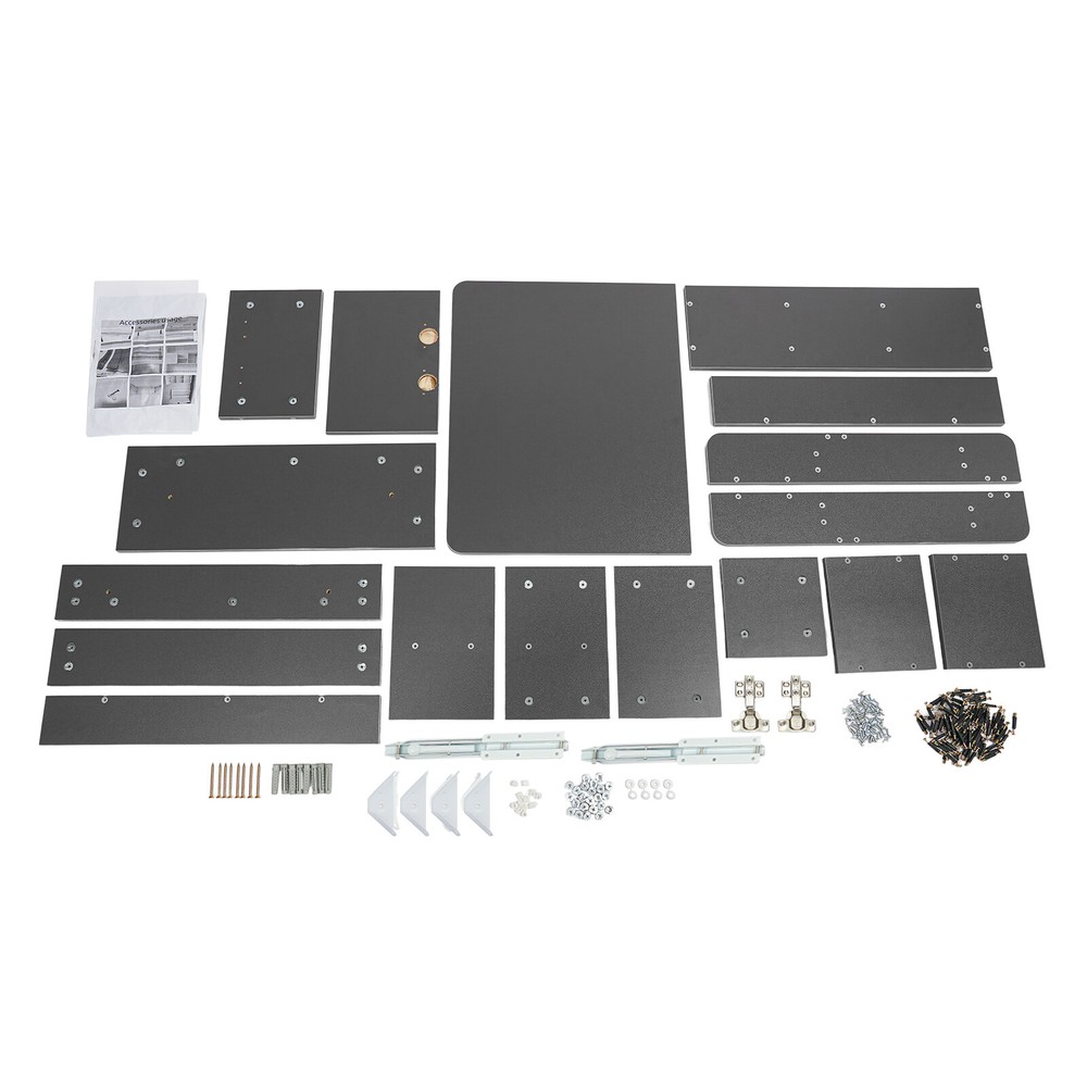 Folding Space Saving Wall Mounted Bookshelf Grey Down Laptop Desk Workstation