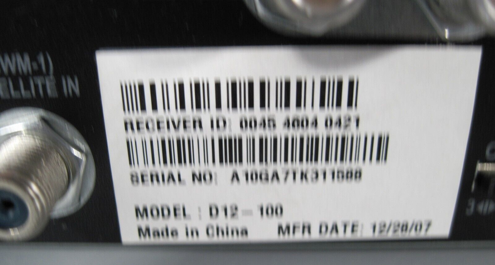 Direct TV Model D12-100- R Satellite Receiver Includes Everything Received