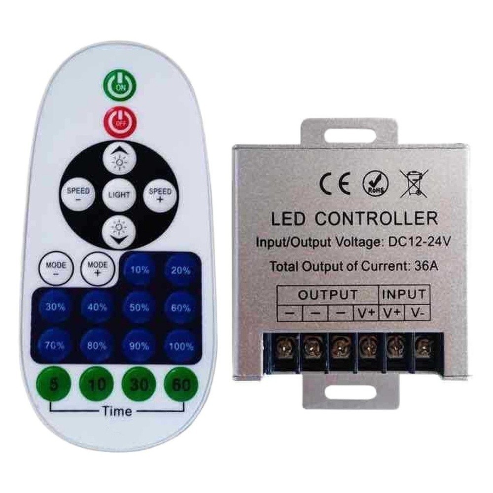 23-Key Control Light Dimmer DC12-24V Compatible Speed Adjustment Timing Function