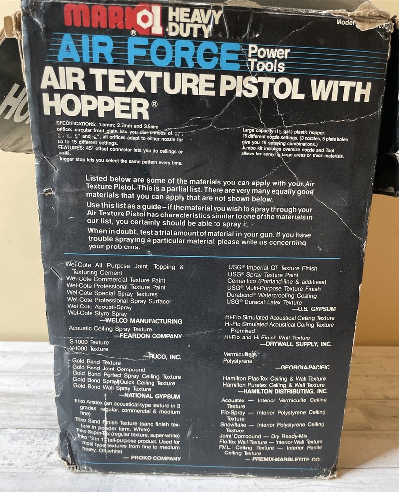 Mark 1 Air Force Power Tools Air Texture Pistol W/ Hopper