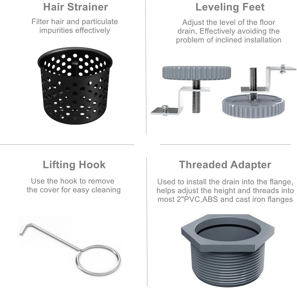 Matte Black 32 Inch Linear Shower Drain with Removable Wedge Wire Pattern Grate