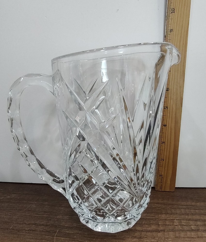 Cut Glass pitcher by Cristal d'Arques Textured Handle