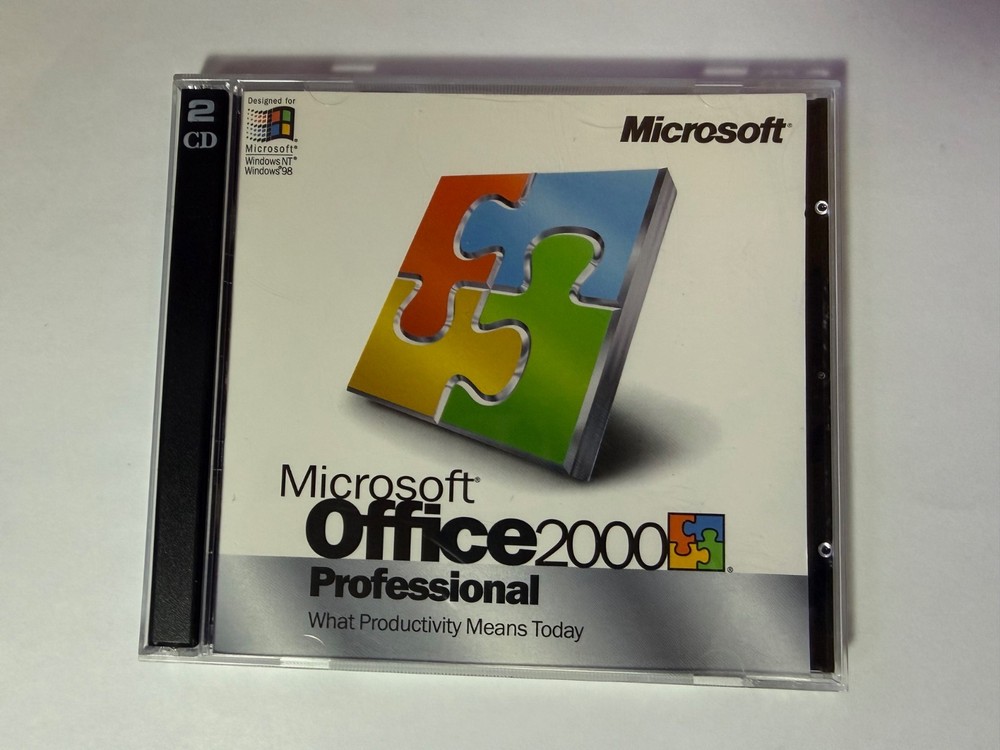 Microsoft Office 2000 Professional Upgrade 2 Cd Plus Key VG