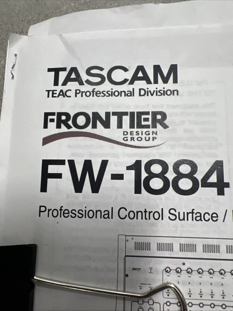 TASCAM FW-1884 FireWire Audio/MIDI Interface & Control Surface Mixer.