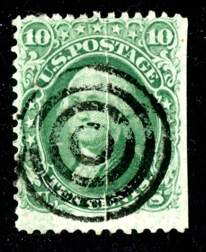 EFO 68 WITH VERTICAL PAPERFOLD CREATING A "CRACK"! WITH NICE 4-RING CANCEL