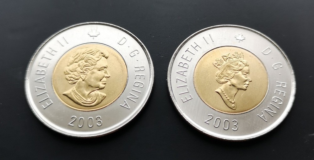 ***  CANADA  COMBO  TOONIES  2003  ***  BOTH  EFFIGYS  *** FROM  MINT  ROLLS ***