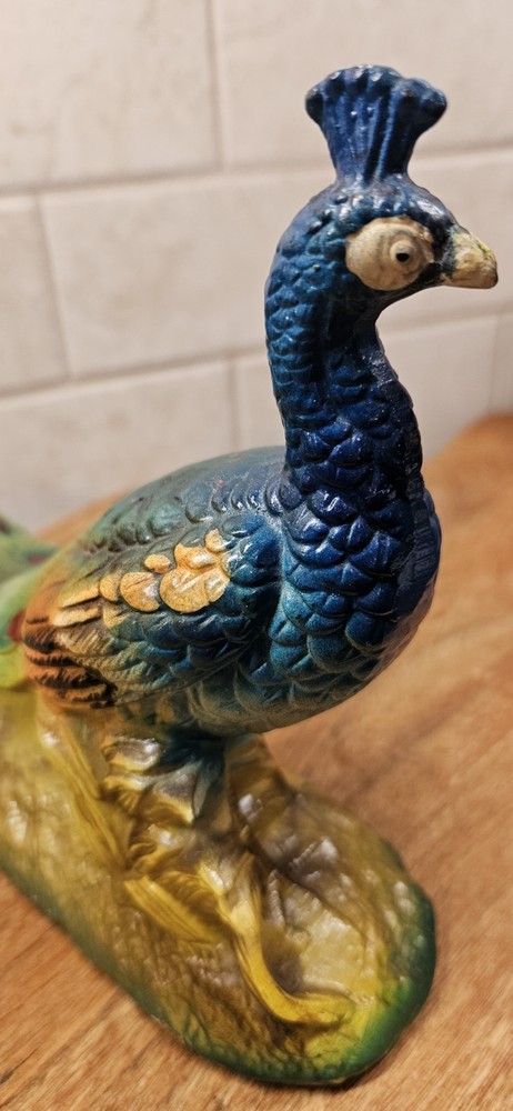 Vintage Bisque Peacock