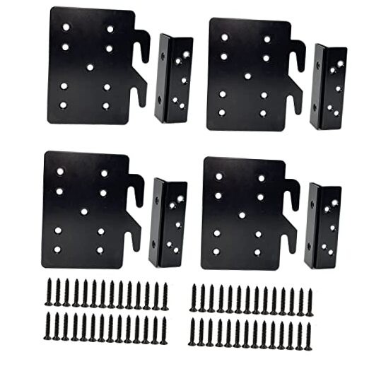 Bed Frame Post Double Hook Slot Hardware Attachment Bracket，Bed Rail Hooks