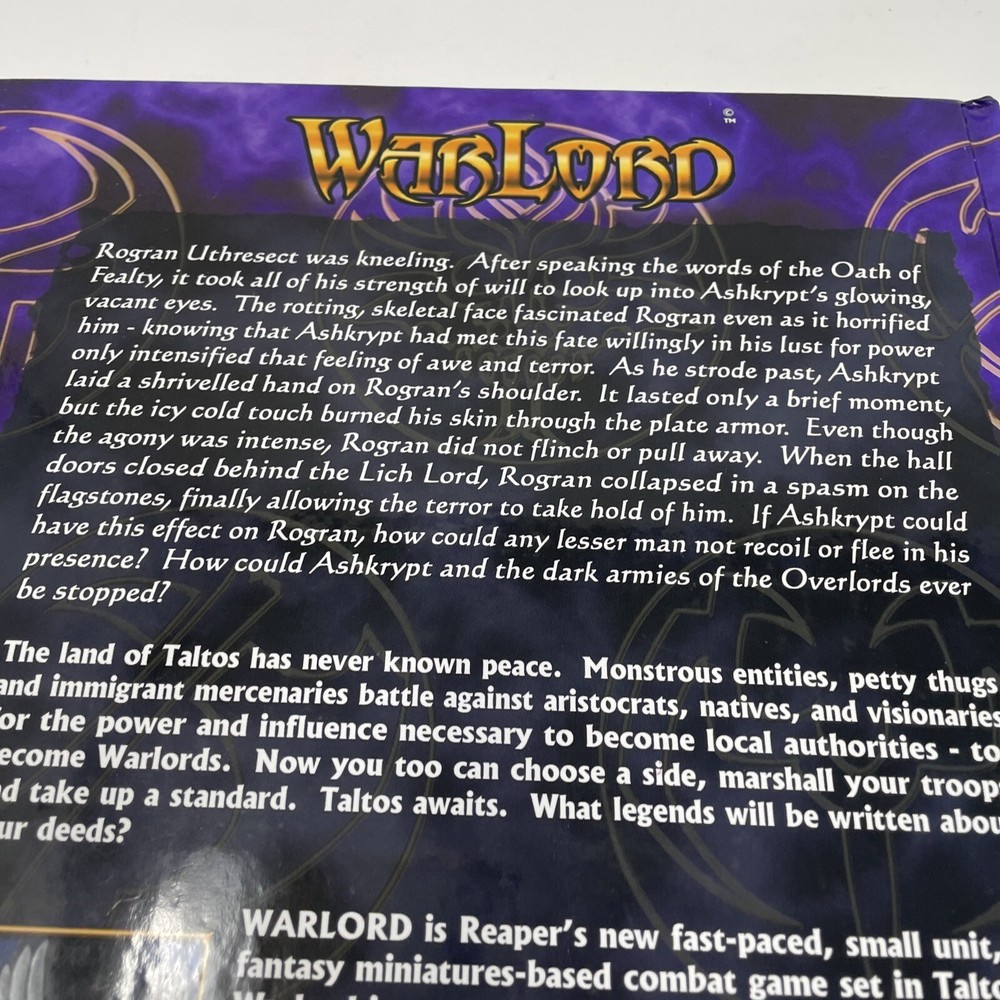 Warlord Book Battles in War-Torn Taltos Core Rules REAPER