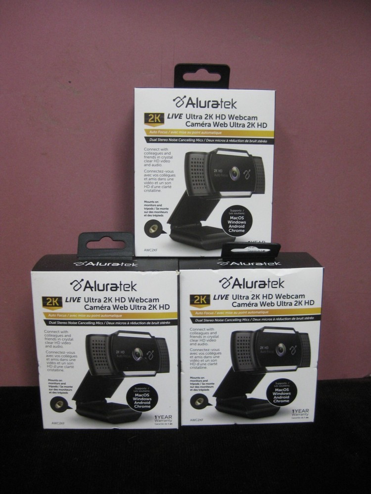 THREE ALURATEK LIVE ULTRA 2K HD WEBCAM -NEW IN BOXES