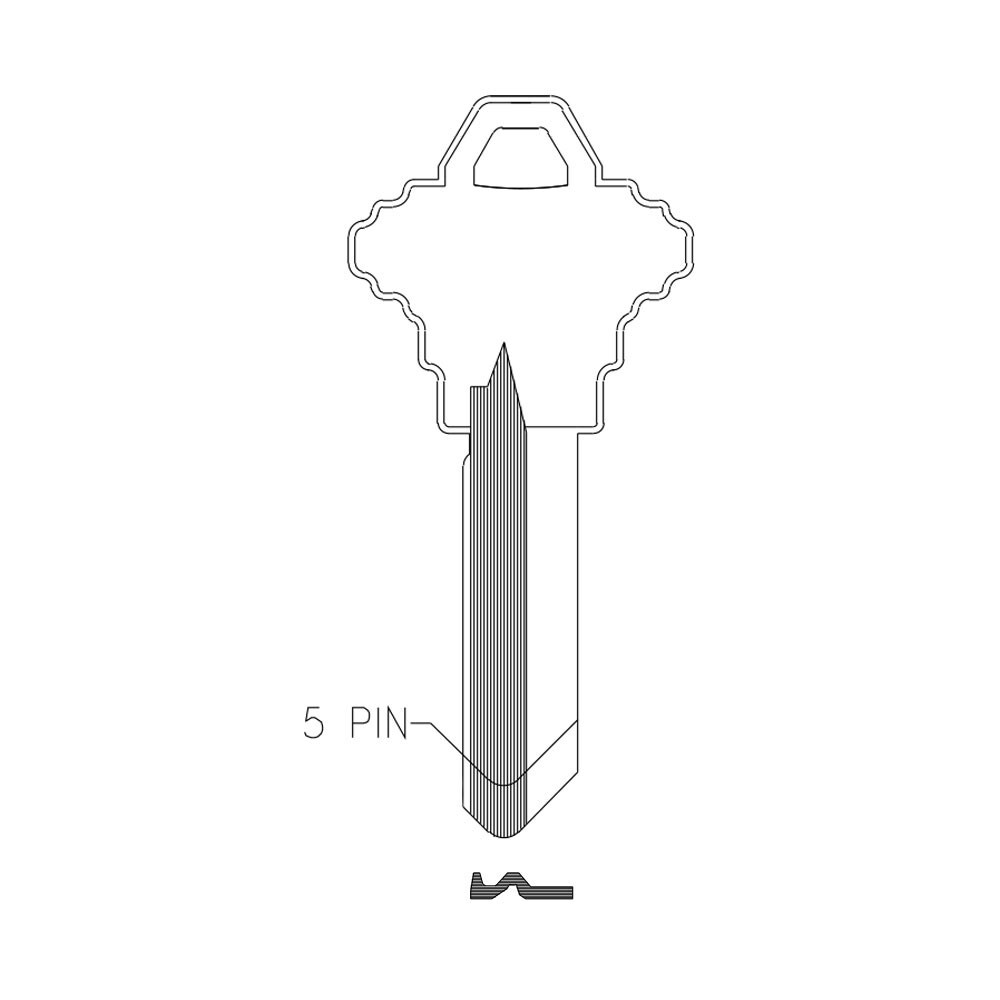 1145H Key Blank 5-PIN – Nickel