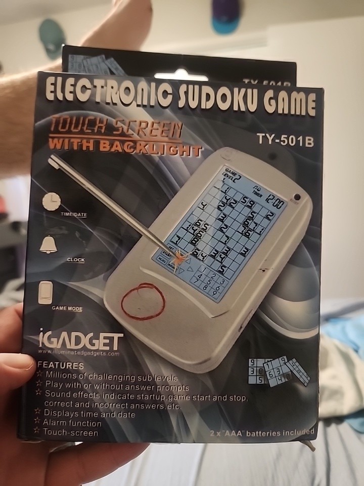 NEW OPEN BOX iGadget Electronic Sudoku Game TY-501B Backlit Handheld Puzzle