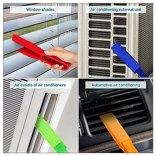 4 Pack Blinds Duster, Window Blind Cleaner Duster Brush with Microfiber