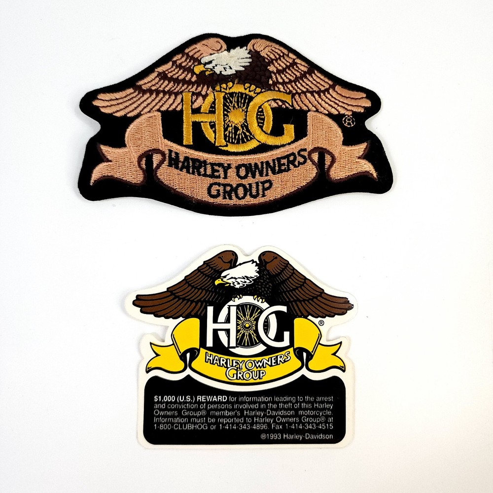 HARLEY-DAVIDSON Owners Group HOG Embroidered PATCH & Decal NOS