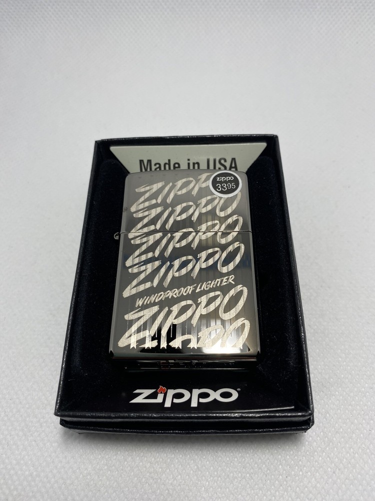 Zippo Black Ice Vintage Logo Lighter