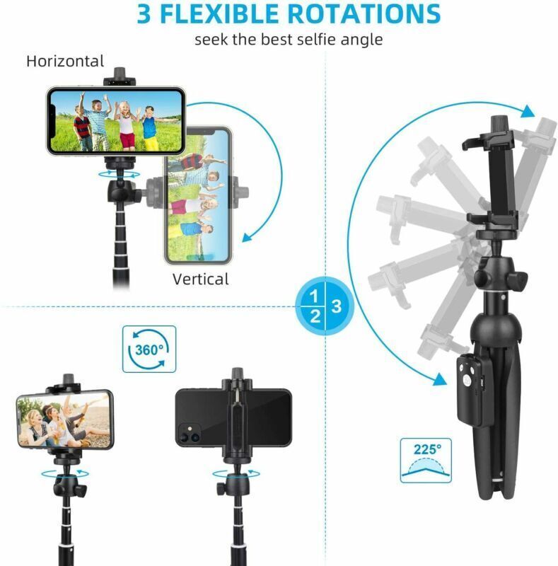 Universal Selfie Stick Tripod Stand for Cell Phone camera with Bluetooth Remote