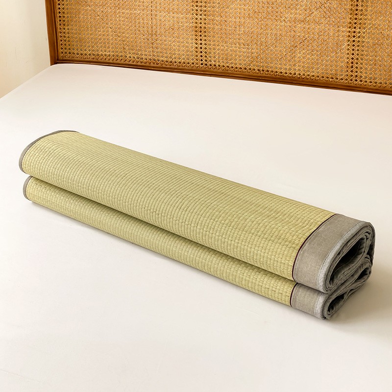 Rush Bed Mat & 2 Pillowcases Summer Accessories Folding Double Faces Nature Cool