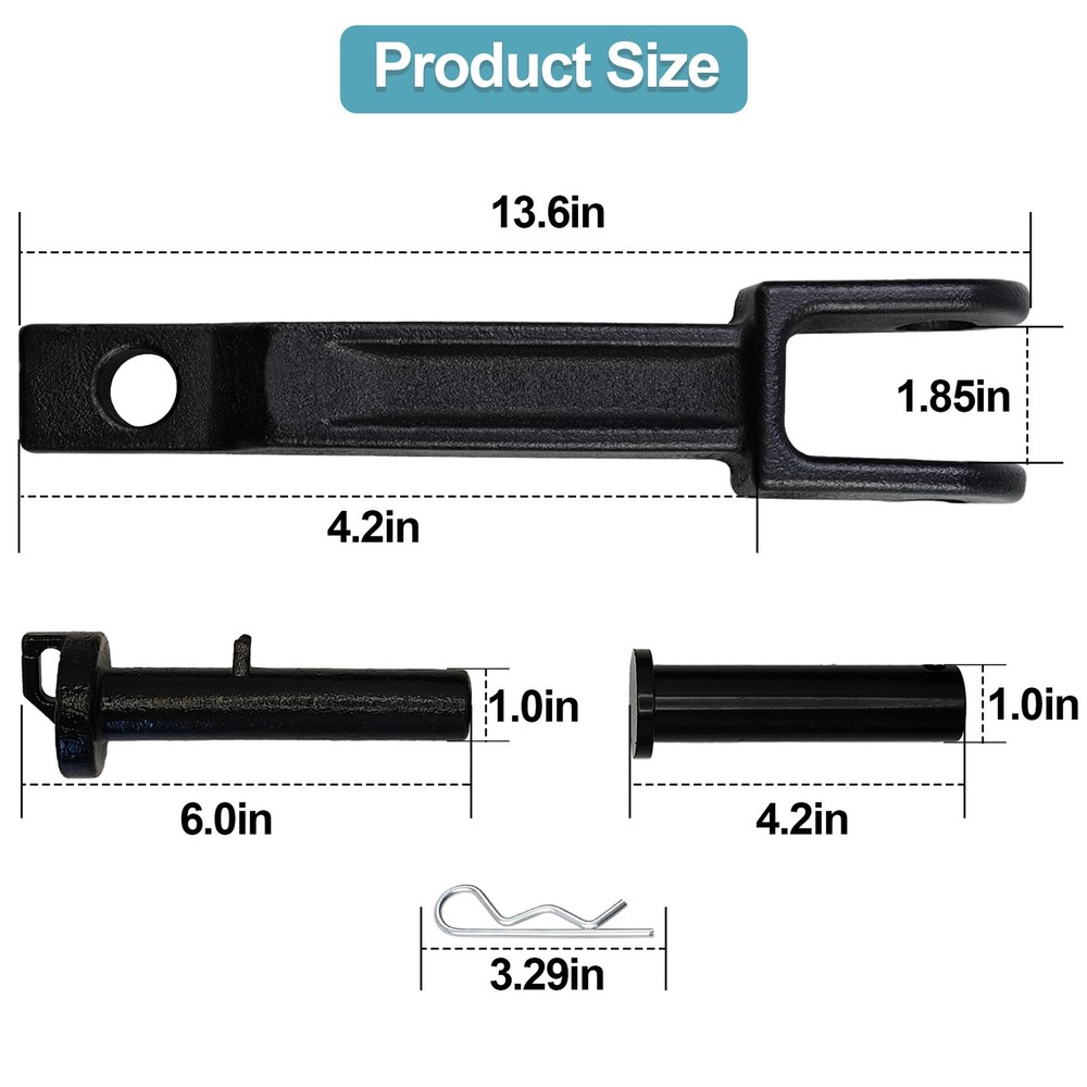 A20-6014 Single Tow Hook for Peterbilt / Kenworth with Pull Pin & Frame Pin