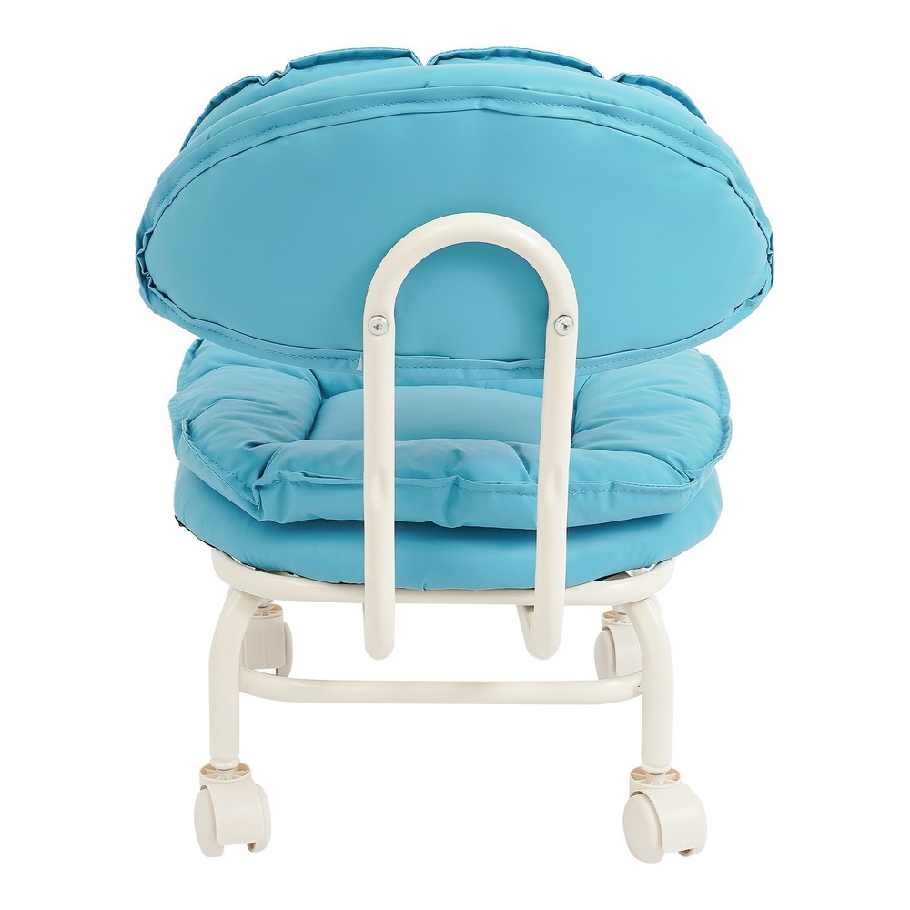 Rolling Stool with Back Rest, Heavy Duty Rolling Stool, Blue Roller Chair