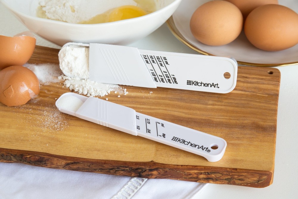 Adjust A Teaspoon And Adjust A Tablespoon Set 2 Piece Plastic White Kitchen