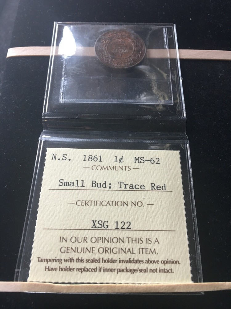1861 Nova Scotia, ¢1 Cent Sm. Bud, ICCS Graded, **MS-62**