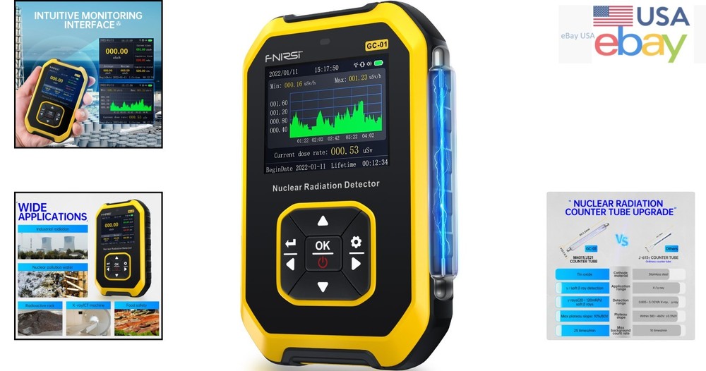 Precision Geiger Counter with Adjustable Alarm Settings and Compact Style
