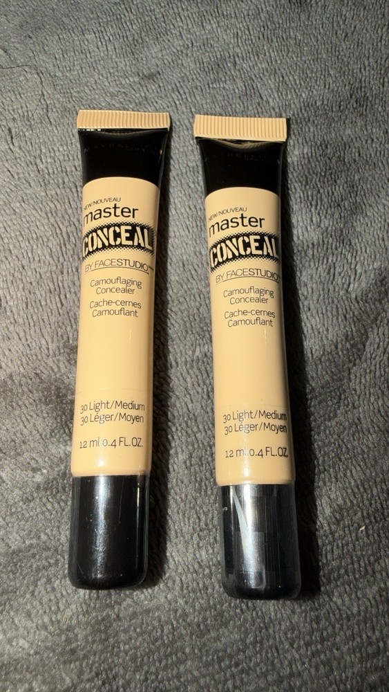 2 Maybelline Master Conceal Camouflaging Concealer #30 (Light/Medium) Rare