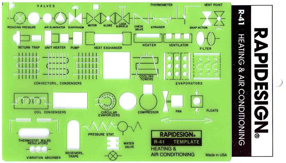 Berol Rapidesign Template - Heating Air Conditioning - R-41