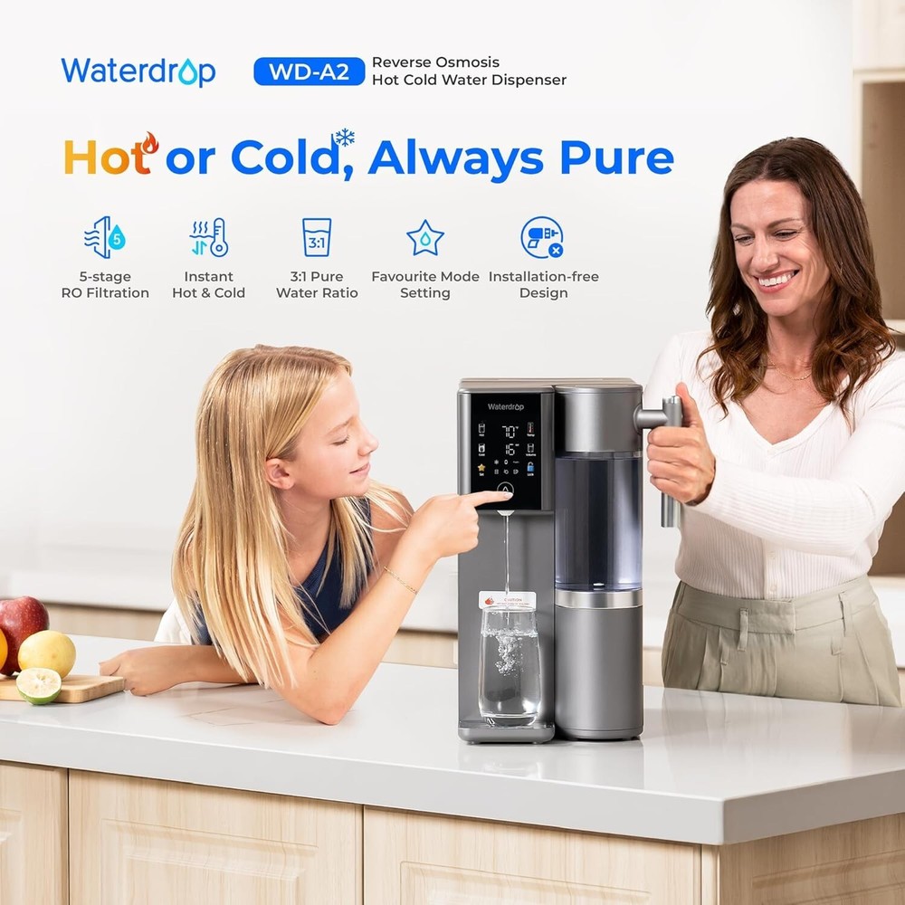 Waterdrop WD-A2 Countertop Reverse Osmosis System Hot and Cold RO System 5-Stage