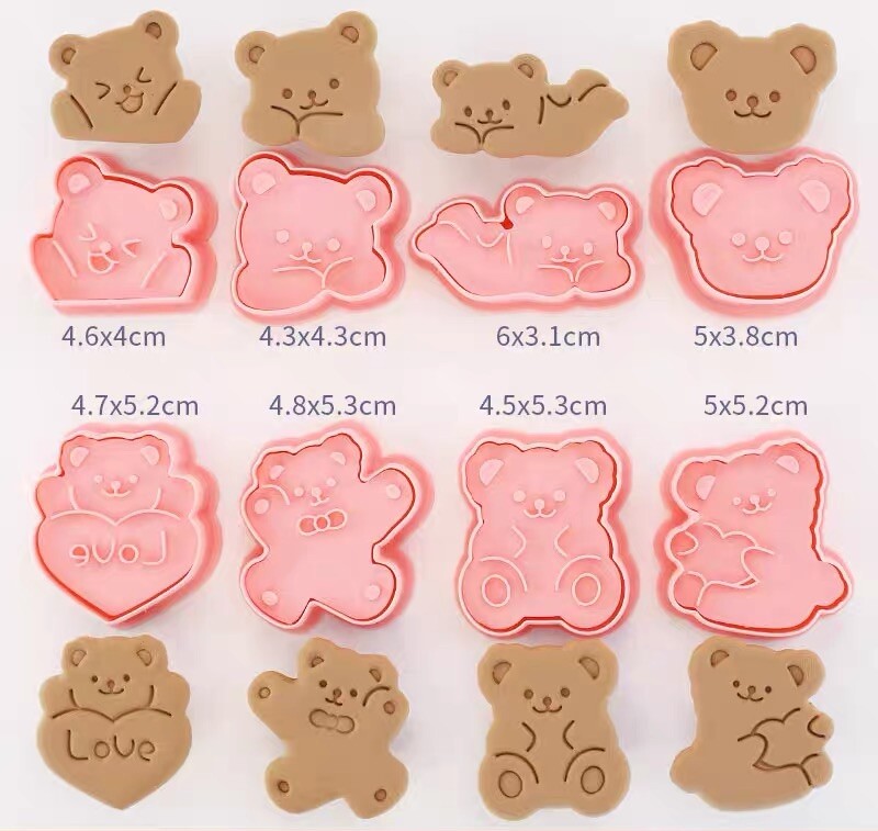 Cute Bear Cookie Molds Set of 8 Cookie cutter