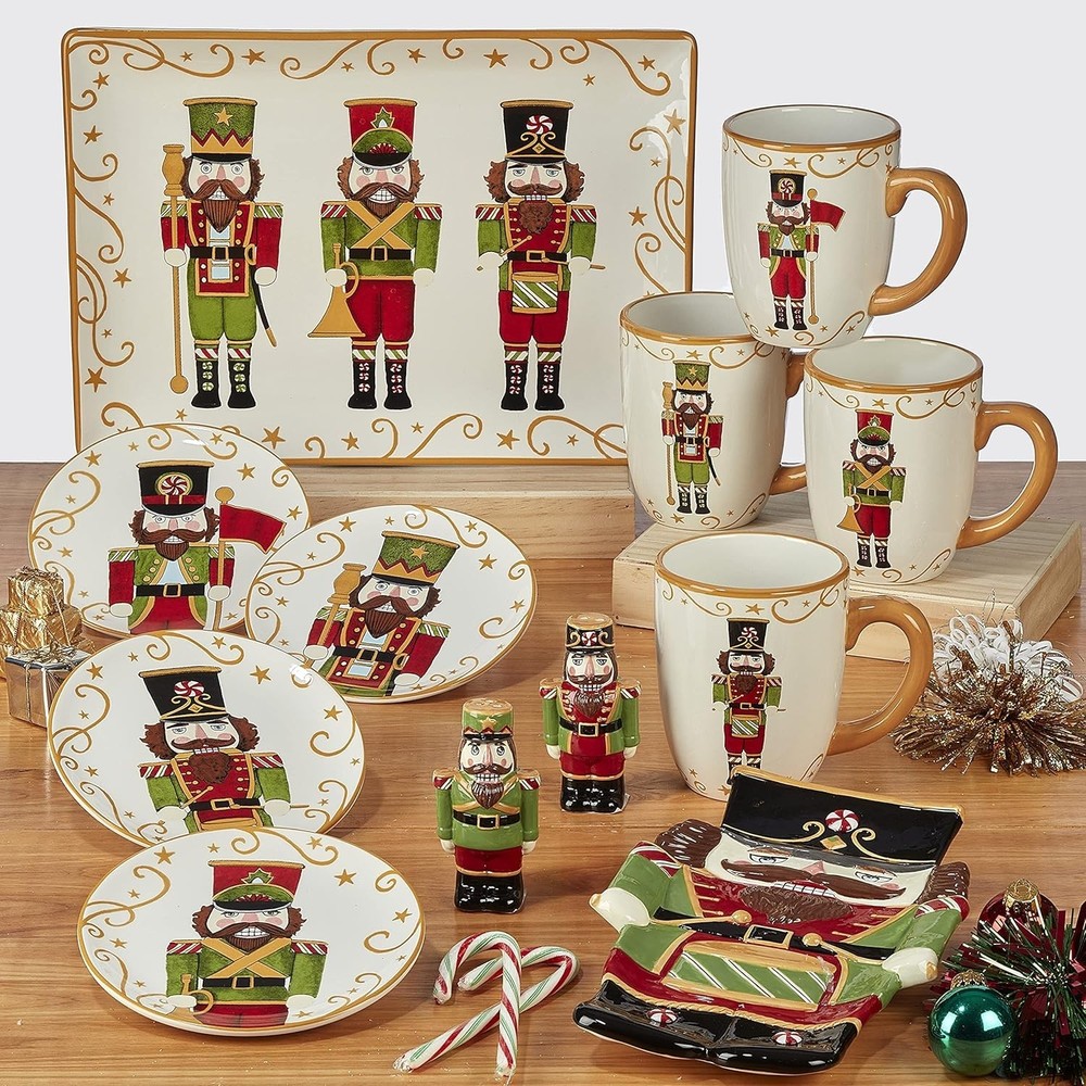 Multicolor Nutcracker Rectangular Serving Platter - Perfect for Holiday Meals
