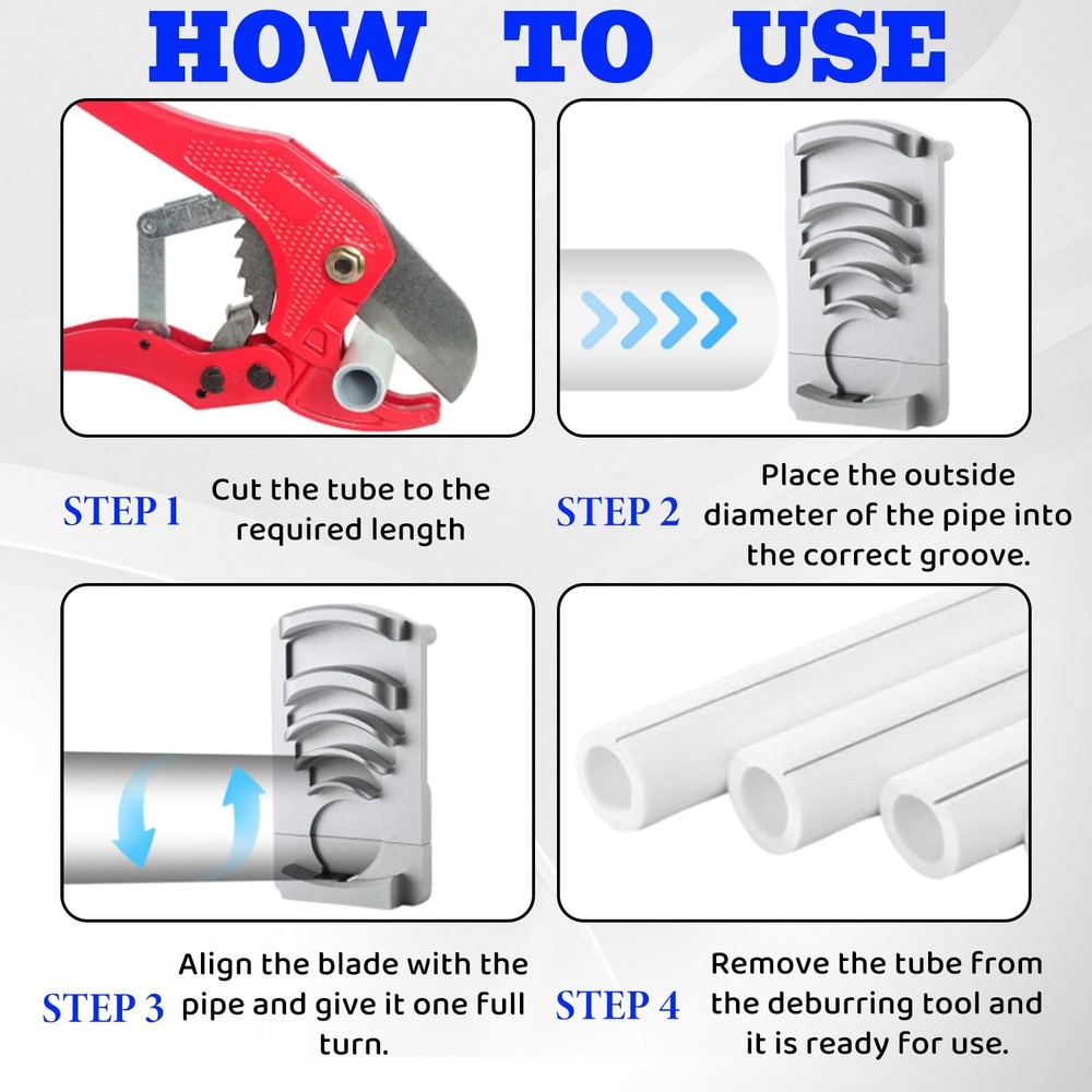 Deburring Tool for PVC Pipe, Plumbing Tools, Professional Plastic Pipe Deburring