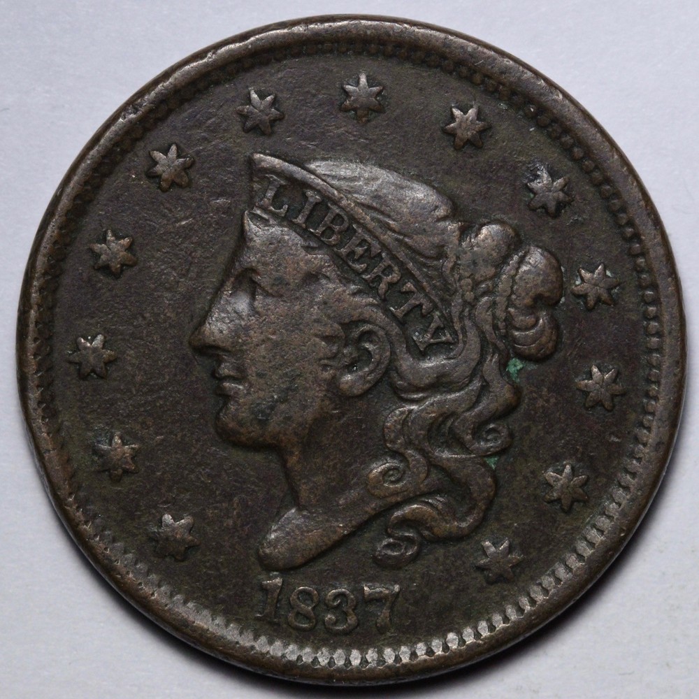 1837 Coronet Head Large Cent VF E117 VSWNM