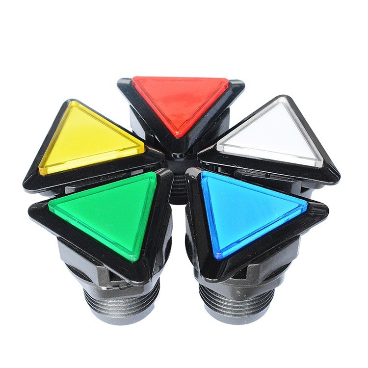 Triangle Arcade Push Buttons Illumilated 12V LED Light Built-in Microswitch G