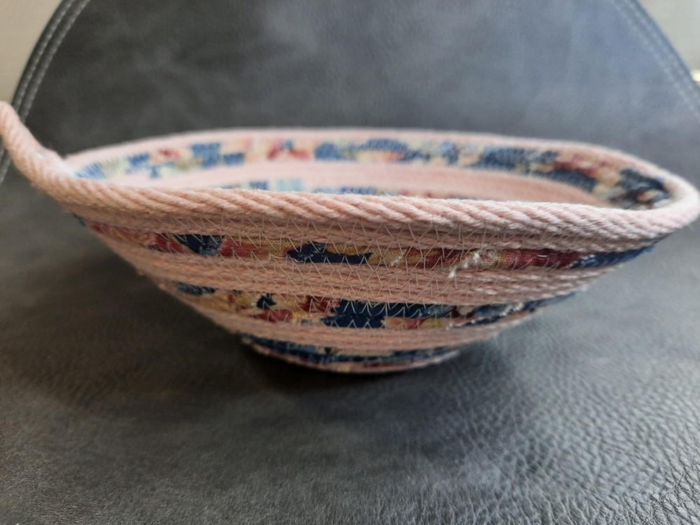 Hand Crafted Rope Bowl Coiled Pink