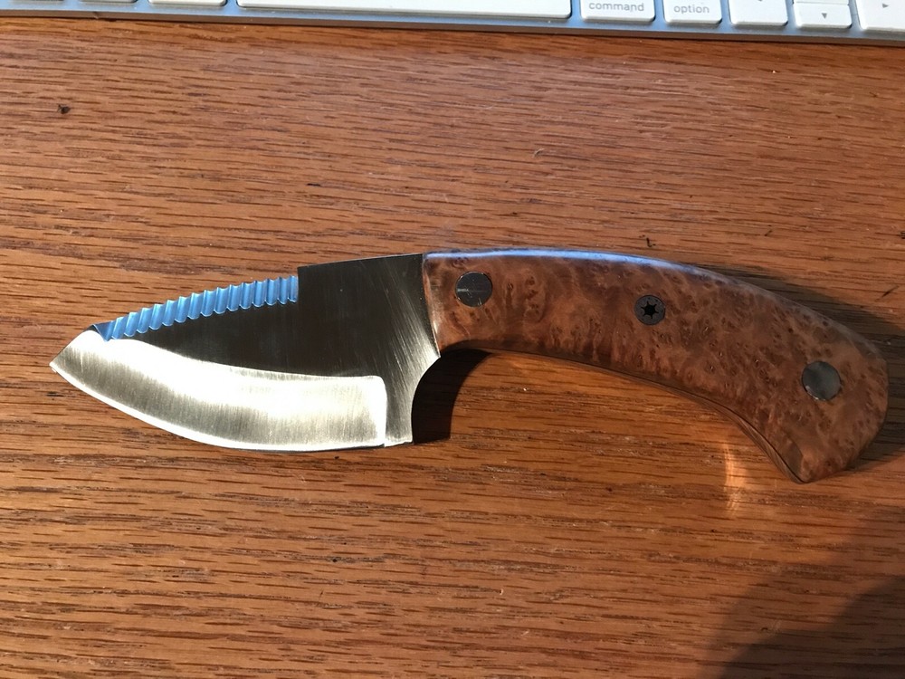 Custom Made Knife   THUYA BURL HANDLE