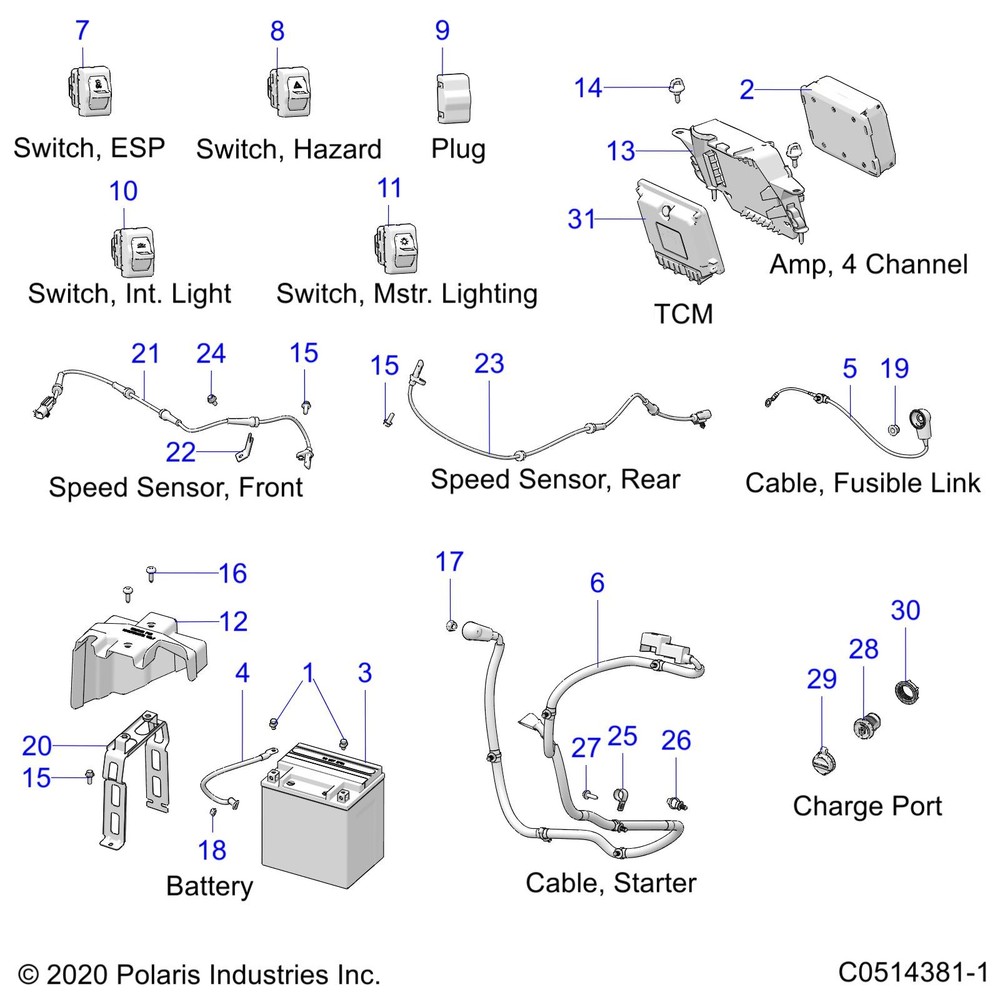 Polaris Interior Light Switch