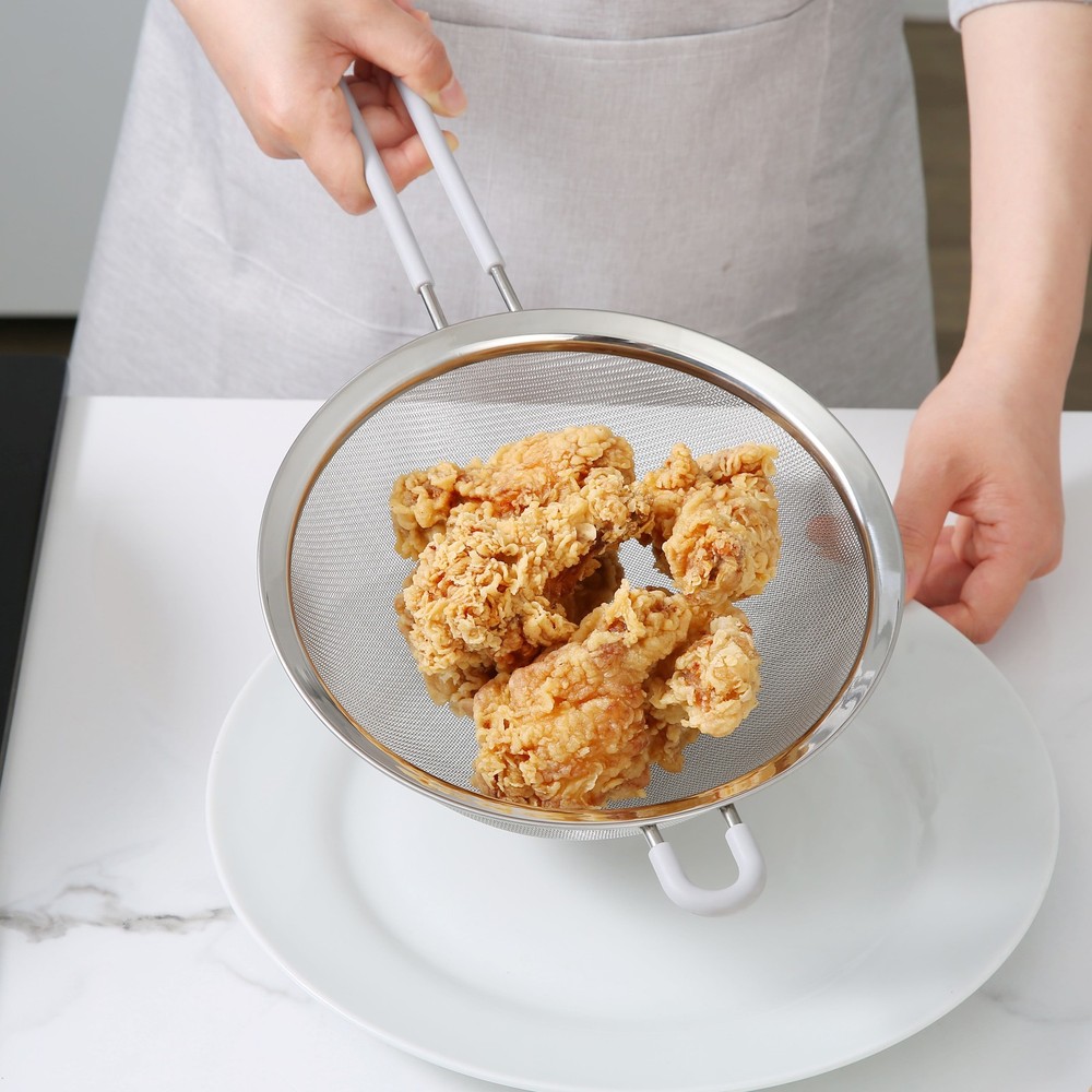 8" Stainless Steel Fine Mesh Strainer, Silver