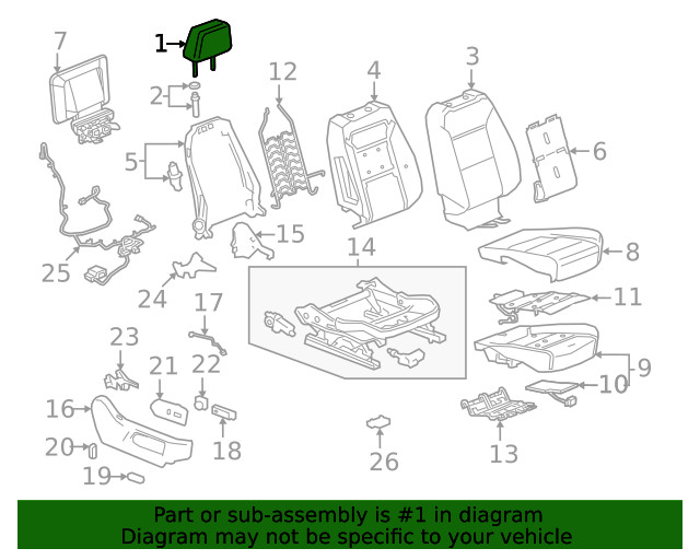 Genuine GM Headrest 85050990