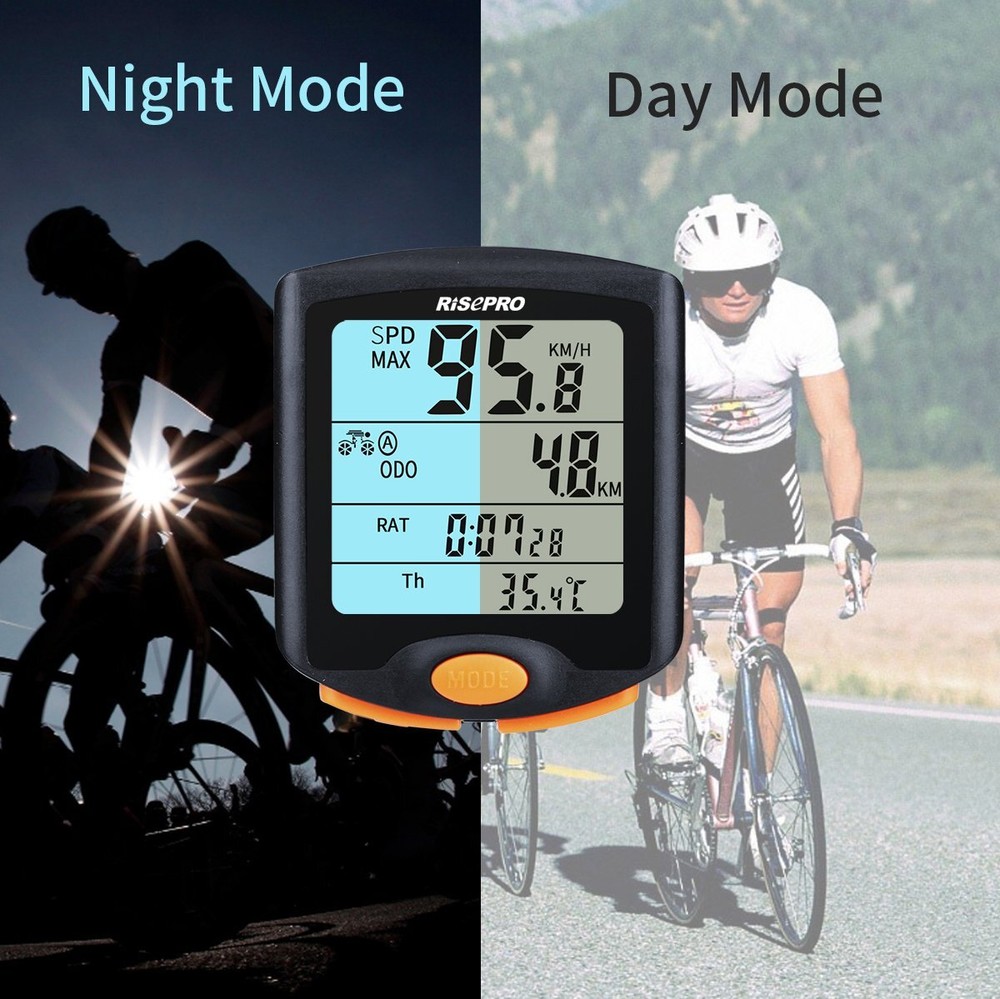 Wireless Bicycle Speedometer Bike Odometer Cycling Multi Function with Backlight