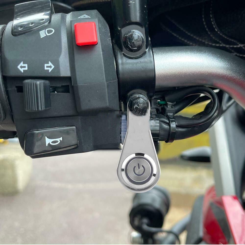 LED Motorcycle Handlebar Mount Switch ON/OFF Push Button Headlight Fog Light 12V