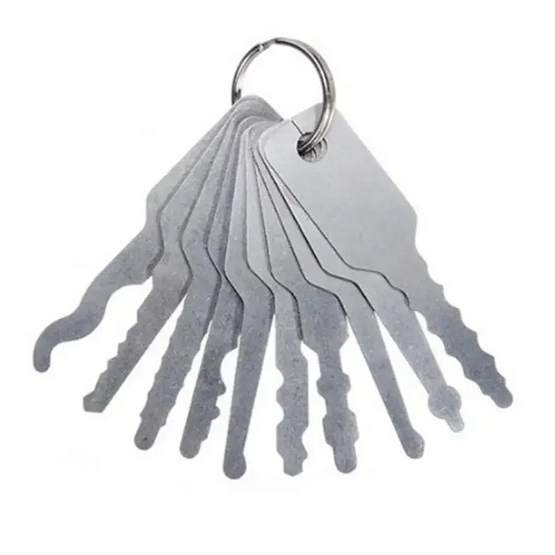 10Pcs Stainless Steel Master Key Skeleton Lock Shape Emergency Tool Replacement