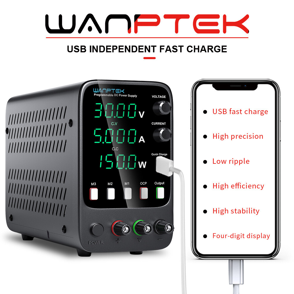 30V 5A Adjustable Lab DC Bench Power Supply Variable Switch Encoder Programmable