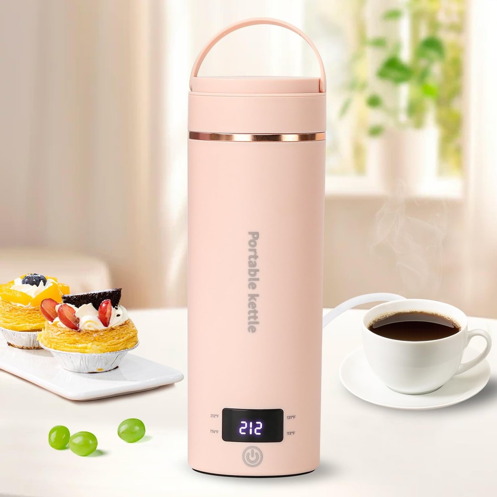Travel Electric Kettle Portable Mini Kettle,Small Hot Water Boiler with 4 Tem...
